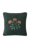 William Morris At Home Carnation Embroidered Cushion, Green