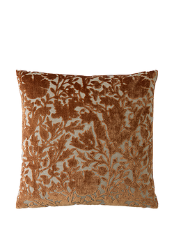 William Morris At Home Compton Velvet Cushion, Burnt Orange, Burnt Orange