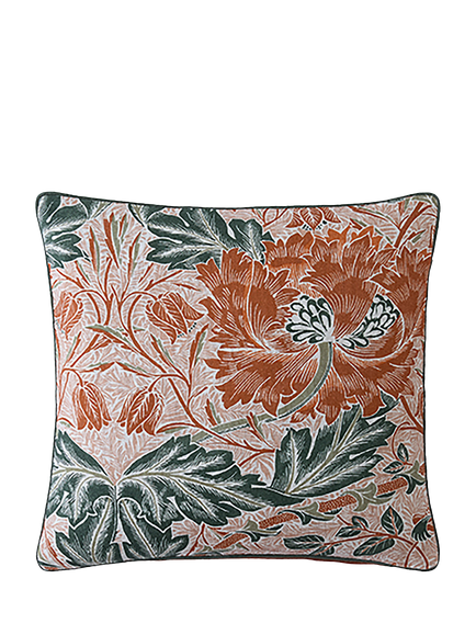 William Morris At Home Honeysuckle and Tulip Cushion, Orange