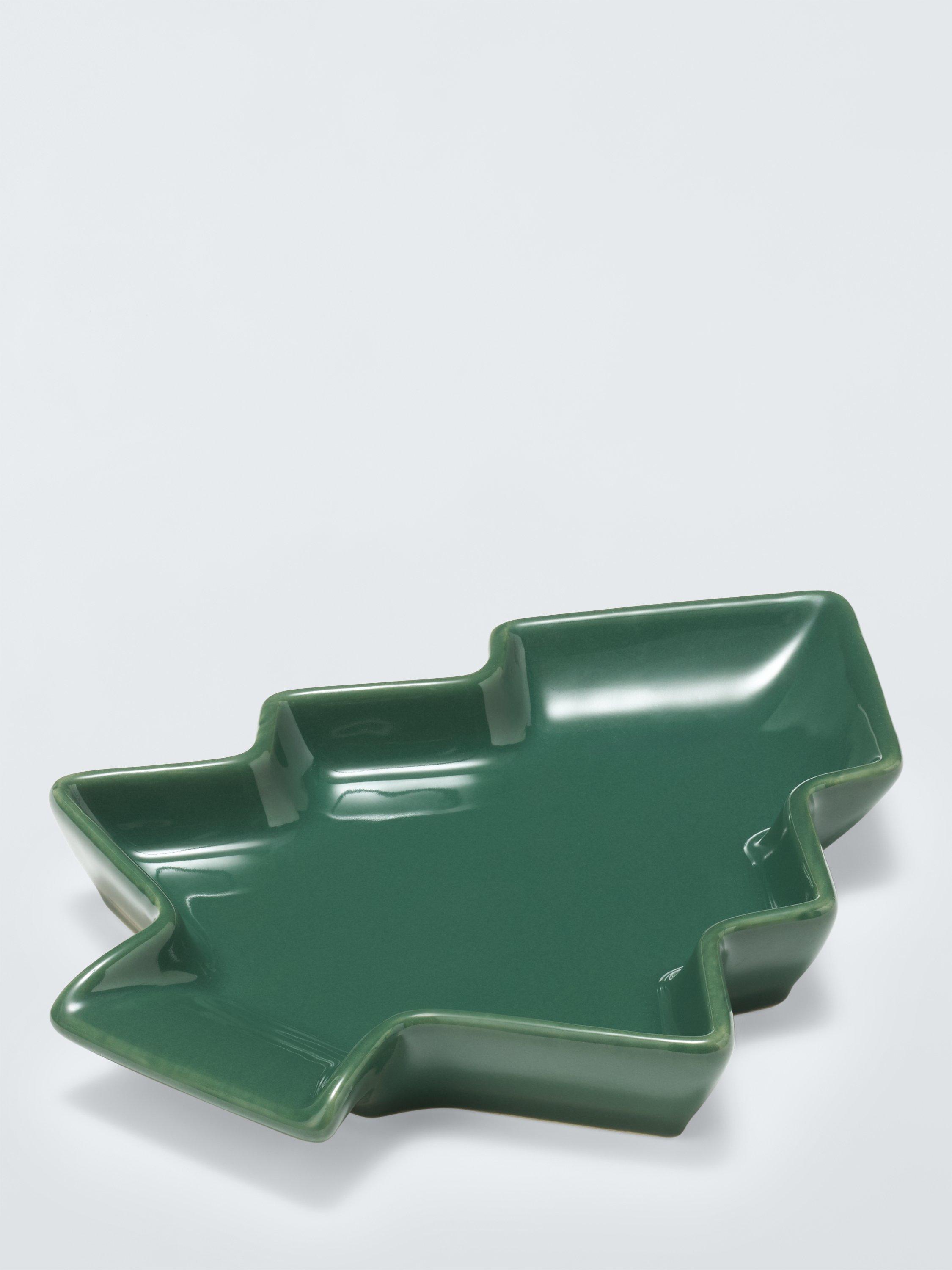 John Lewis Christmas Tree Stoneware Spoon Rest, Green
