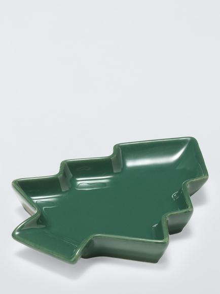 John Lewis Christmas Tree Stoneware Spoon Rest, Green, Green