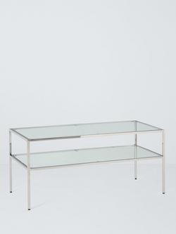 John Lewis Langham Glass Coffee Table, Chrome, Chrome