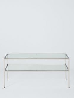 John Lewis Langham Glass Coffee Table, Chrome - view 2, Chrome