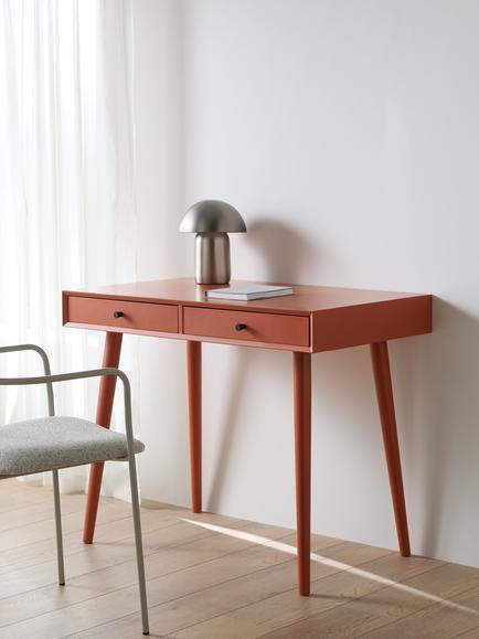 John Lewis Spindle Desk - view 2, Burnt Orange
