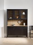 John Lewis Stanton 3 Door Glazed Dresser, Black/Natural