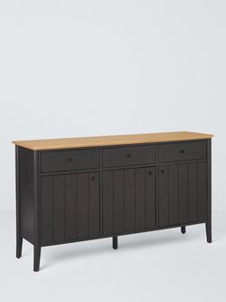 John Lewis Stanton 3 Door Sideboard, Black, Oak/Black
