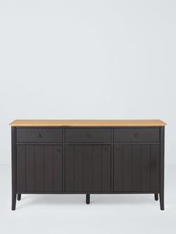 John Lewis Stanton 3 Door Sideboard, Black - view 2, Oak/Black