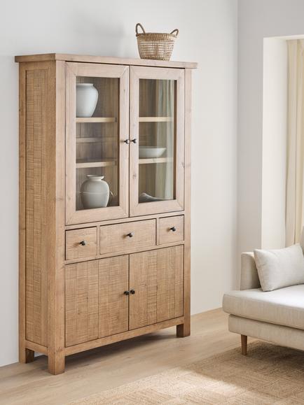 John Lewis Reclaimed Timber Glazed Dresser, Natural - view 2, Natural
