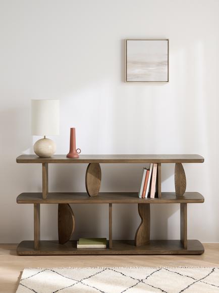 John Lewis Aura Console/Shelf Unit - view 2, Dark Stain