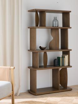 John Lewis Aura Tall Shelf Unit - view 2, Dark Stain