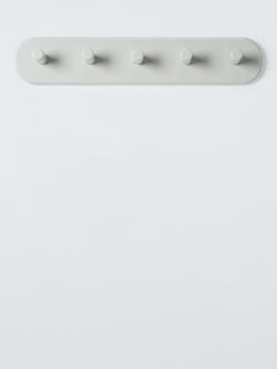 John Lewis Angled Pebble 5 Hook Bamboo Hanging Rack, Greige, Greige