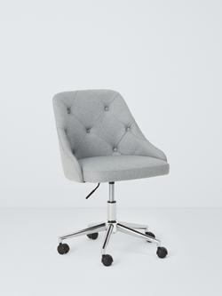 John Lewis Tilly Button Back Office Chair, Natural, Grey