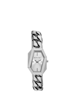 Michael Kors MK4879 Women's Suri Asymmetrical Case Bracelet Strap Watch, Silver