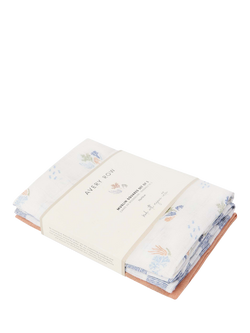 Avery Row Organic Cotton Muslin Squares, Pack of 3, 70 x 70cm - view 2, Coastline