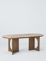 John Lewis Sculpt Ceramic Top Dining Table, Dark Stain/Cream
