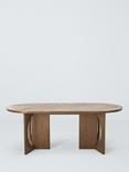 John Lewis Sculpt Ceramic Top Dining Table, Dark Stain/Cream