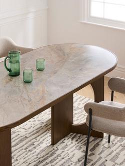 John Lewis Sculpt Dining Table, Dark Stain Ceramic - view 2, Dark Stain