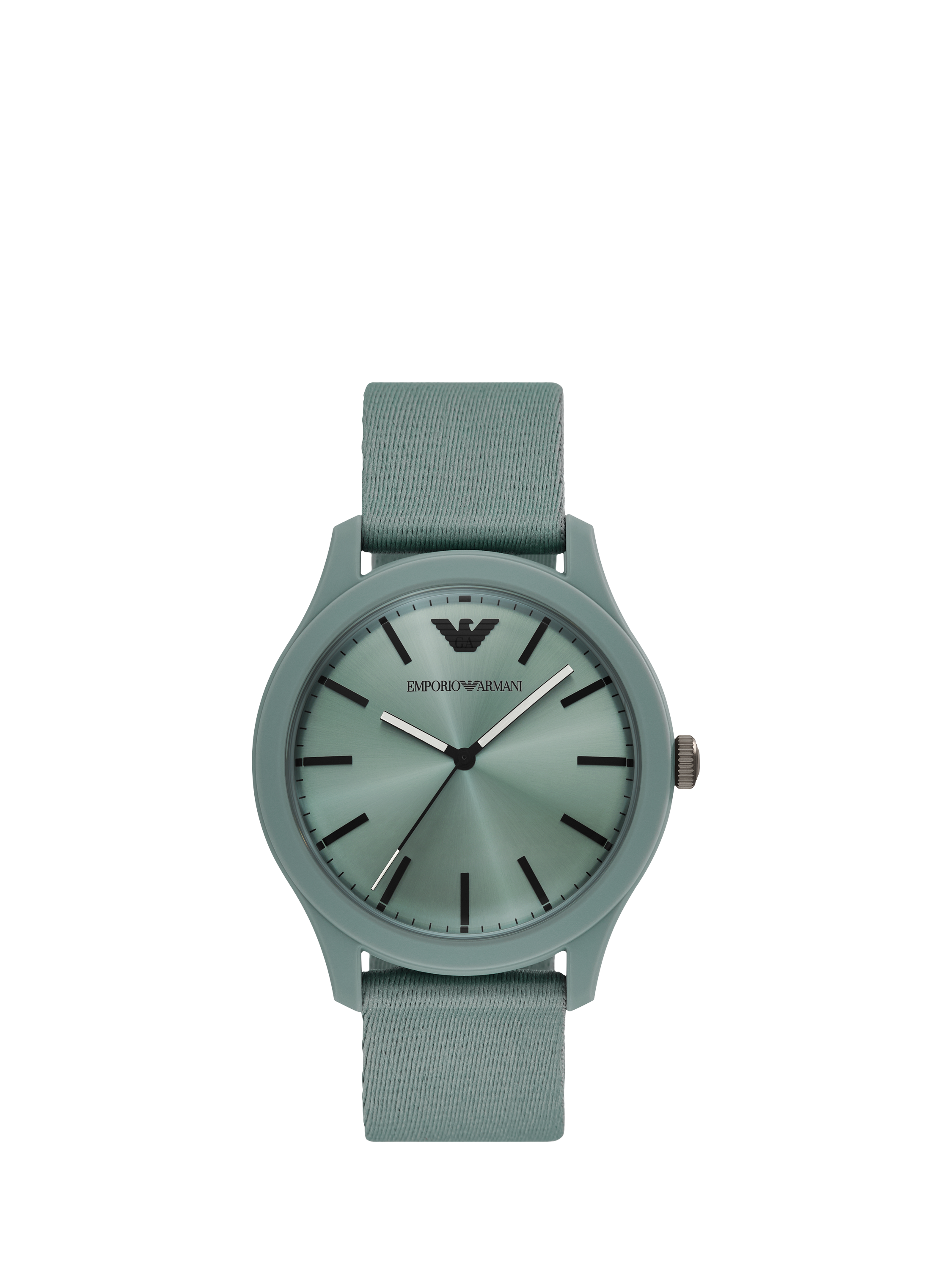 Product image 1 of 6, which shows Emporio Armani AR11654 Men's Fabric Strap Watch, Green