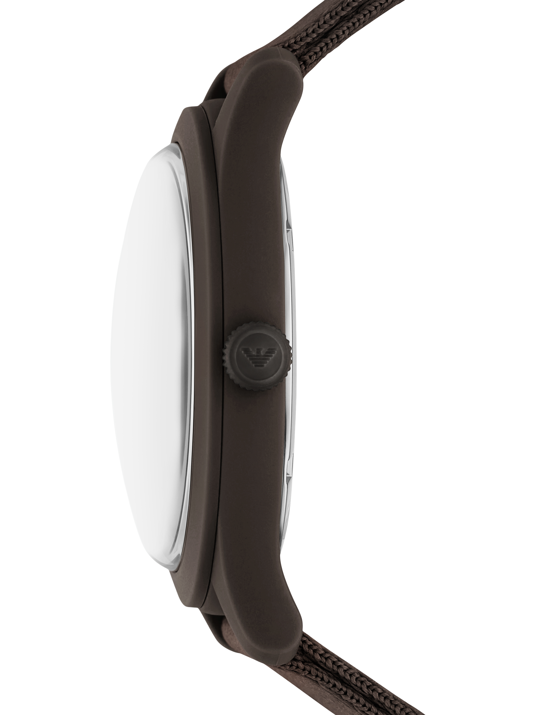 Product image 3 of 6, which shows Emporio Armani AR11655 Men's Fabric Strap Watch, Brown