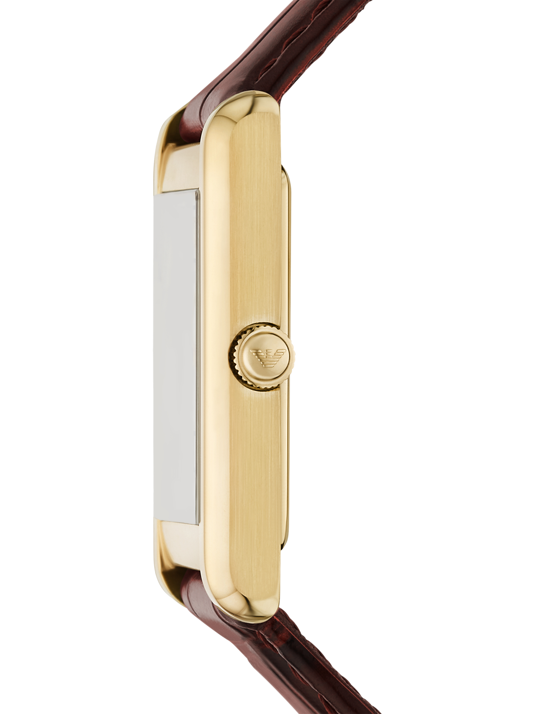 Product image 3 of 6, which shows Emporio Armani AR11665 Men's Date Leather Strap Watch, Gold/Brown