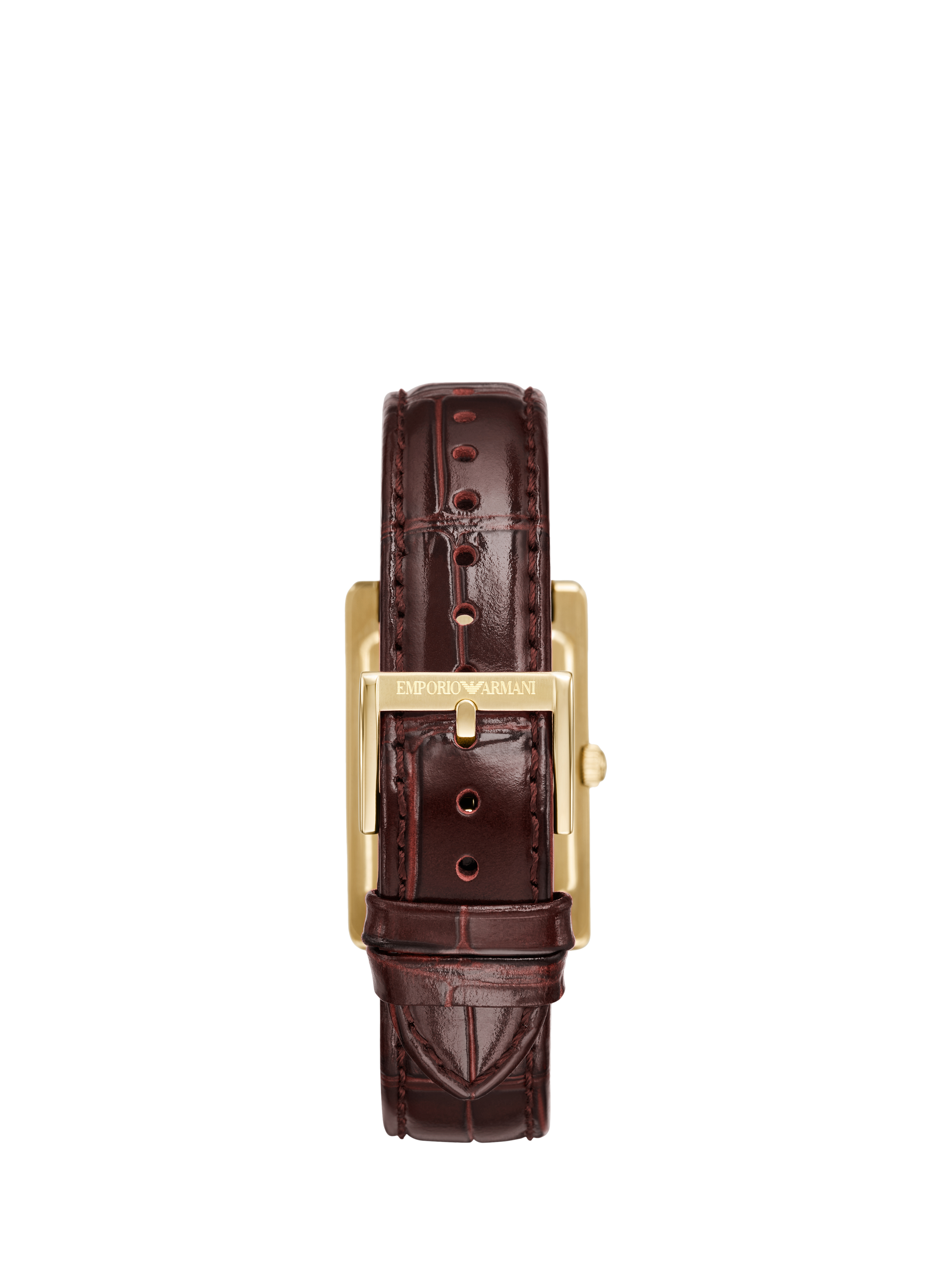Product image 4 of 6, which shows Emporio Armani AR11665 Men's Date Leather Strap Watch, Gold/Brown
