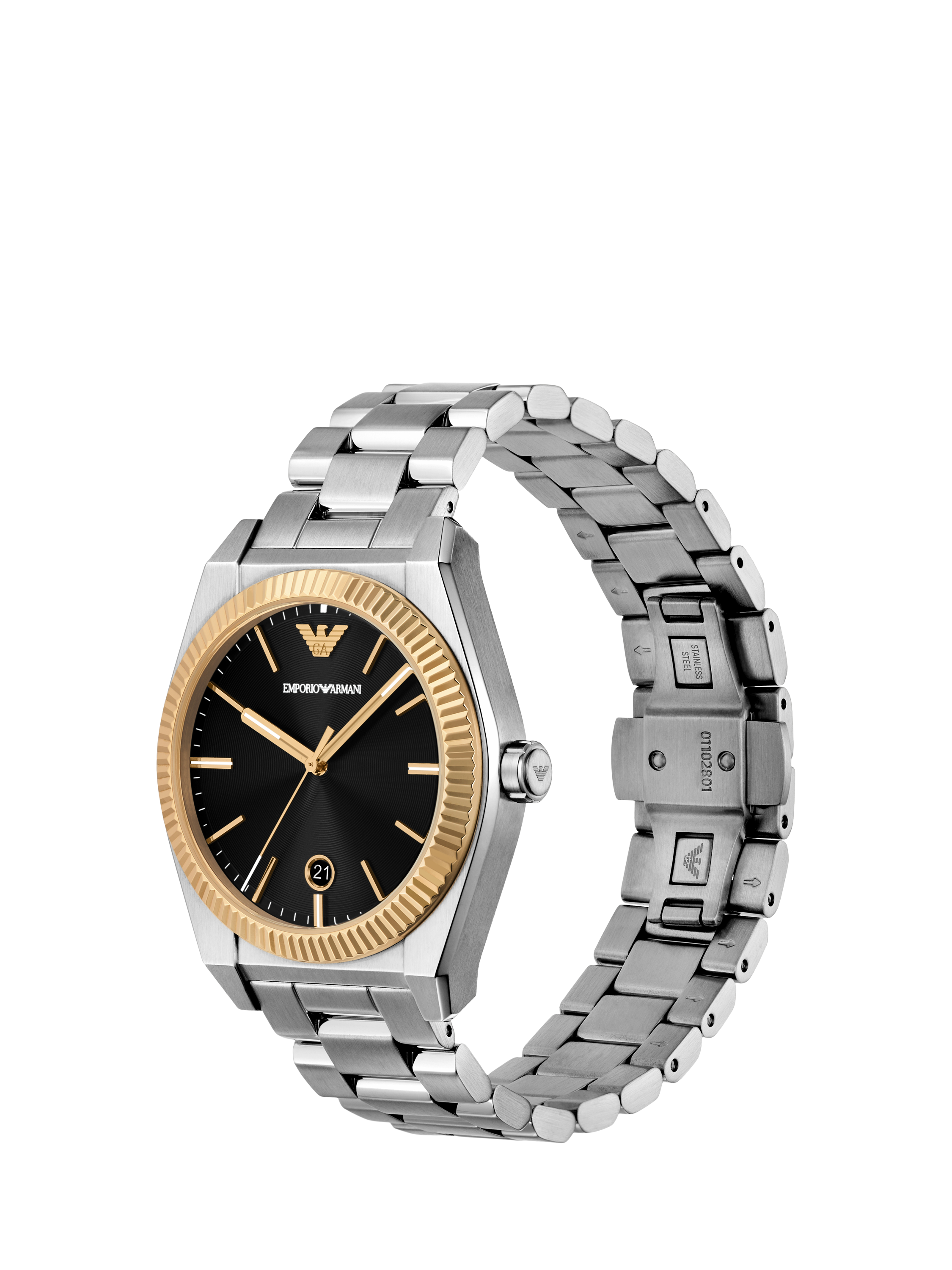 Product image 2 of 7, which shows Emporio Armani AR80077 Men's Sport Date Watch with Interchangeable Straps Set, Silver