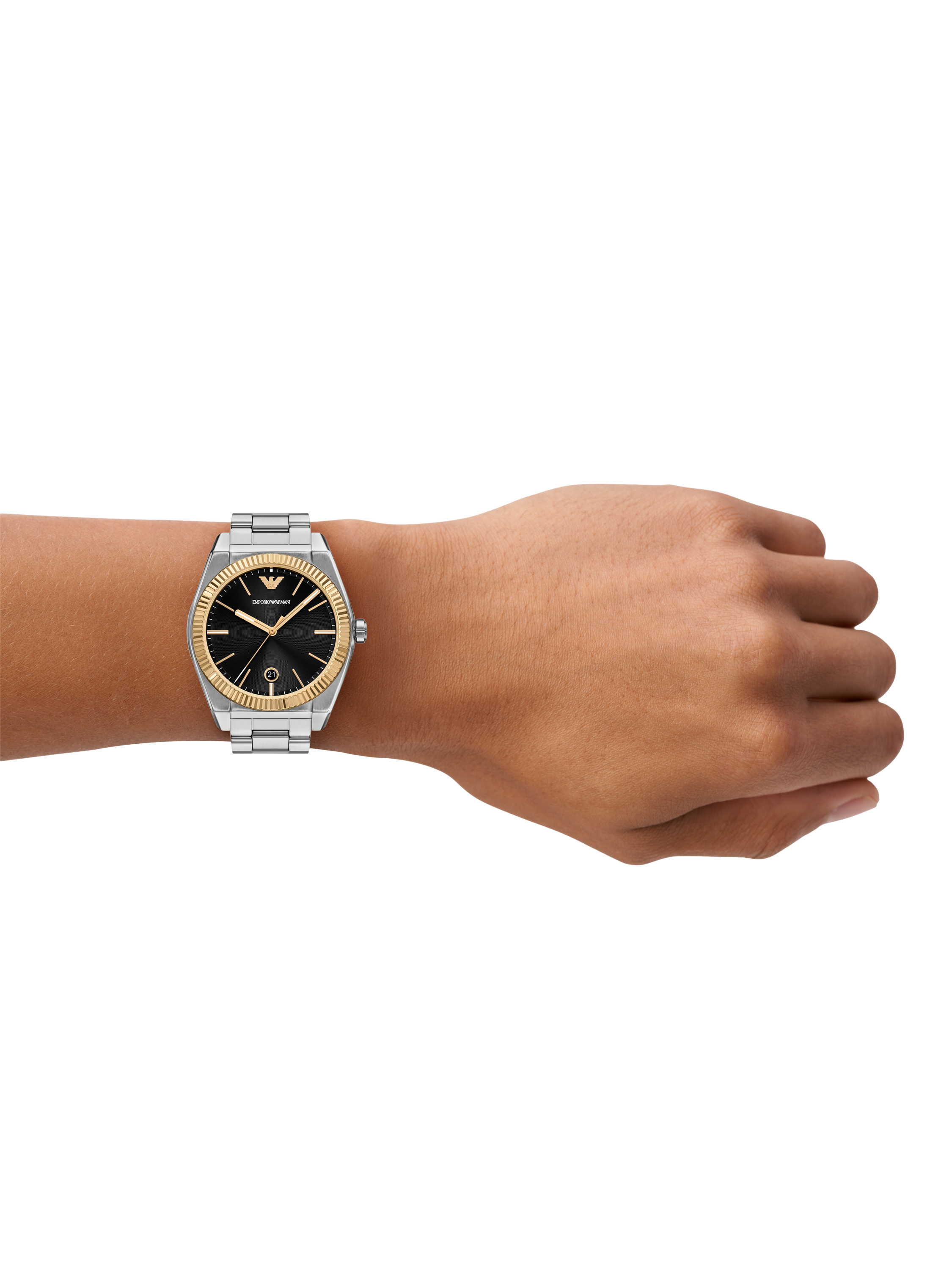 Product image 5 of 7, which shows Emporio Armani AR80077 Men's Sport Date Watch with Interchangeable Straps Set, Silver