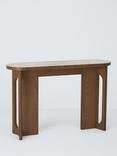 John Lewis Sculpt Ceramic Top Console Table, Dark Stain/Cream