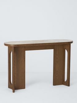 John Lewis Sculpt Console Table, Dark Stain Ceramic, Dark Stain