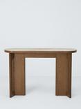 John Lewis Sculpt Ceramic Top Console Table, Dark Stain/Cream