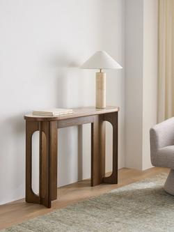 John Lewis Sculpt Console Table, Dark Stain Ceramic - view 2, Dark Stain