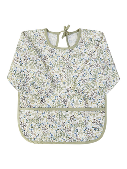 Avery Row Organic Cotton Sleeved Coverall Weaning Baby Bib, Riverbank, Riverbank