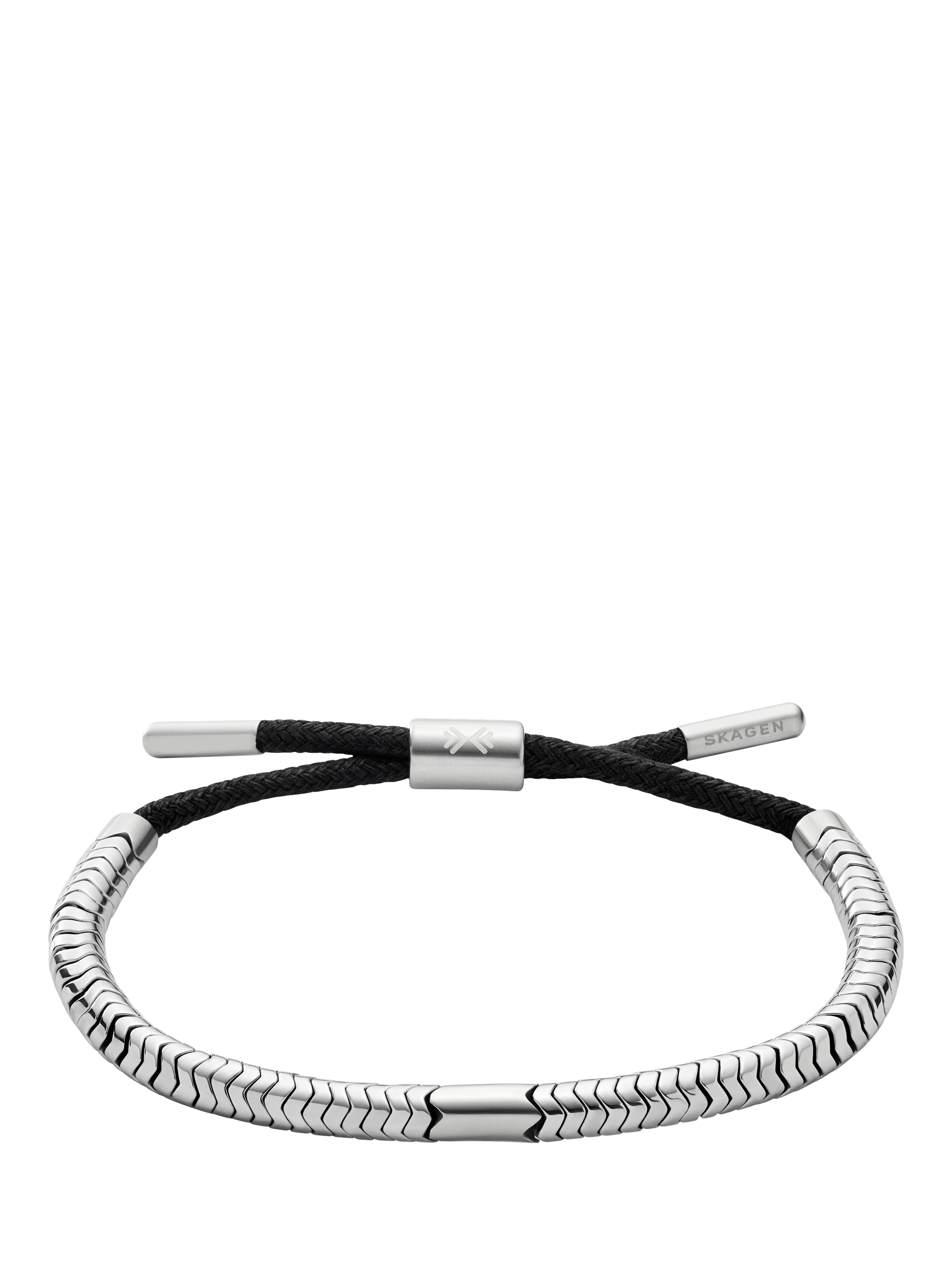 Product image 1 of 4, which shows Skagen Pelle Beaded Bracelet, Silver
