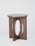 John Lewis Sculpt Ceramic Top Side Table, Dark Stain