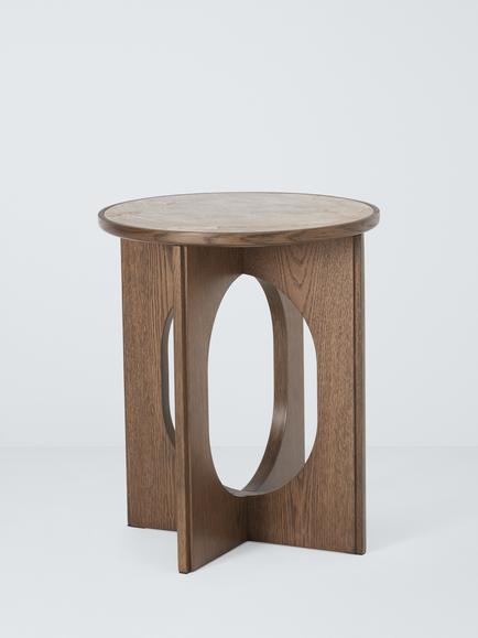 John Lewis Sculpt Side Table, Walnut Finish Ceramic, Dark Stain