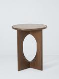John Lewis Sculpt Ceramic Top Side Table, Dark Stain