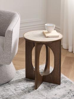 John Lewis Sculpt Side Table, Dark Stain Ceramic - view 2, Dark Stain