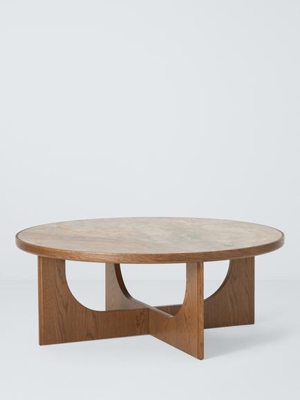John Lewis Sculpt Coffee Table, Walnut Finish Ceramic, Dark Stain