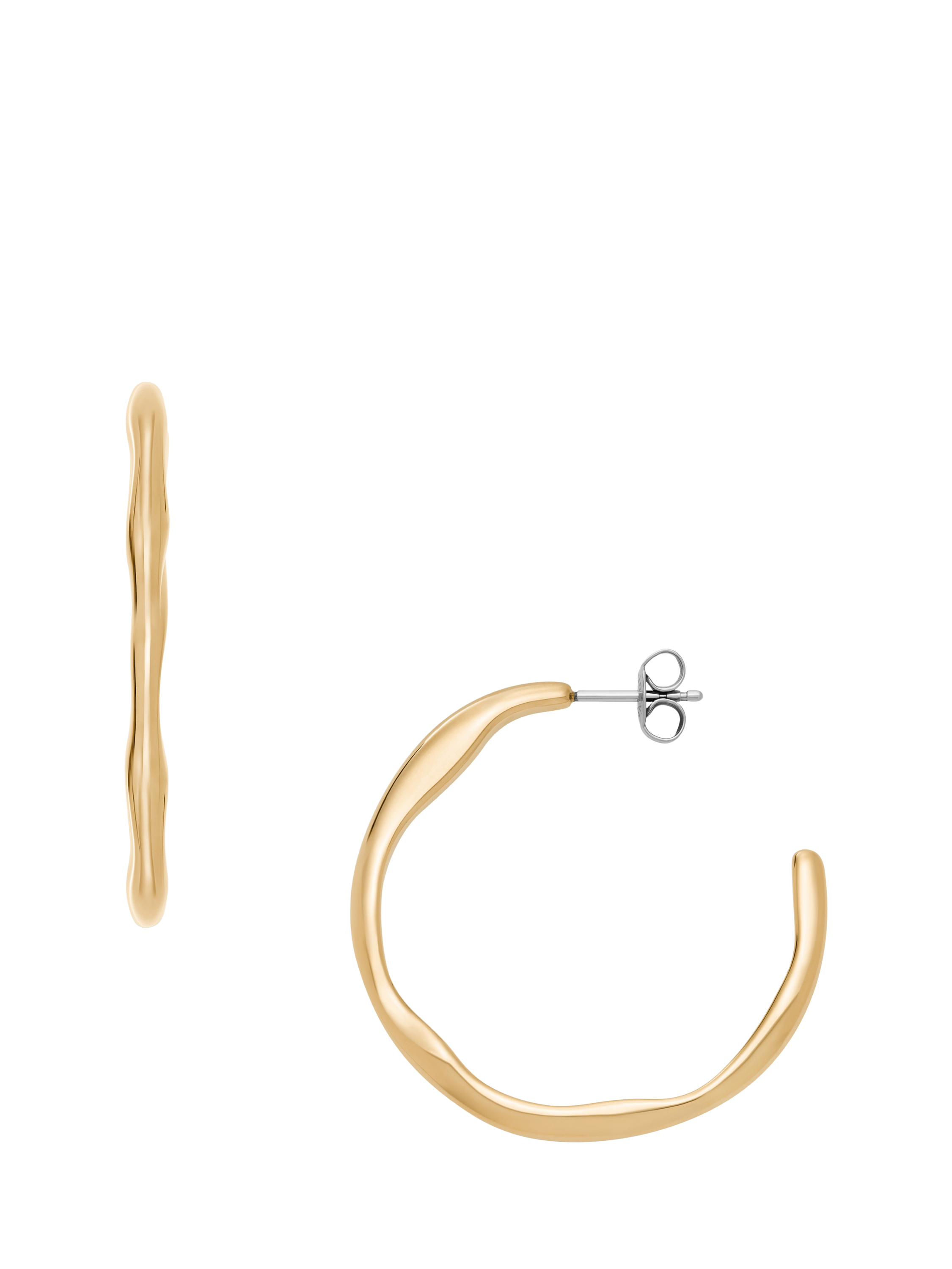 Product image 1 of 2, which shows Skagen Hoop Earrings, Gold