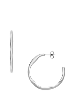 Skagen Stainless Steel Hoop Earrings, Silver, Silver