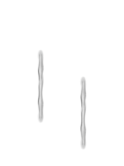 Skagen Stainless Steel Hoop Earrings, Silver - view 2, Silver