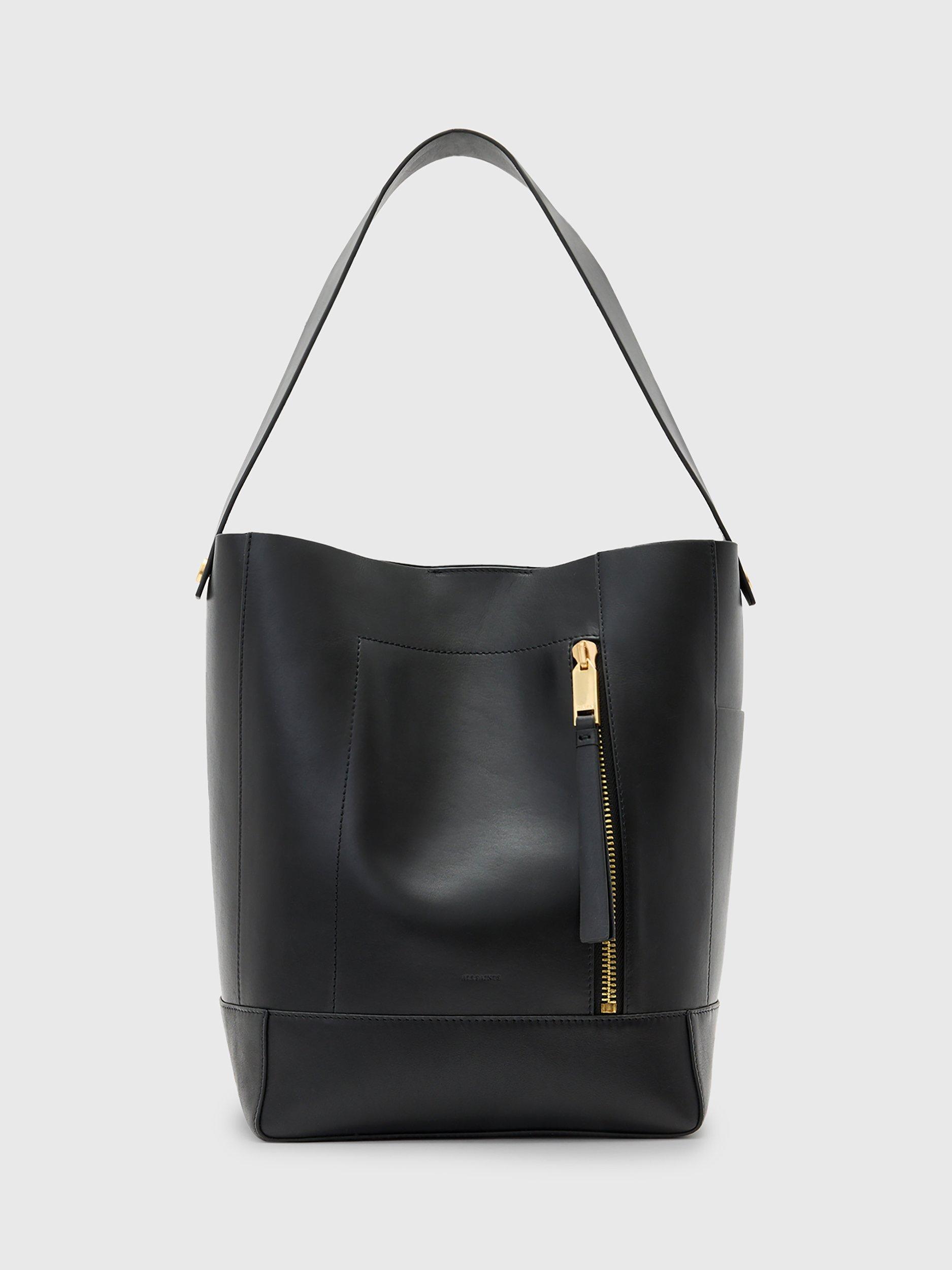 AllSaints Alba Leather Hobo Bucket Bag