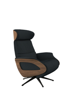 Flexlux Clement Relax Recliner Chair with Integrated Footrest, Black Leg, Copparo Deep Forest Grey