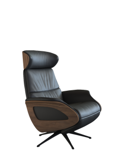 Flexlux Clement Relax Recliner Chair with Integrated Footrest, Black Leg, Savoy Platin Black