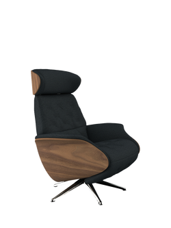 Flexlux Volden Relax Recliner Chair with Integrated Footrest, Polished Aluminium Leg, Copparo Deep Forest Grey