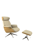 Flexlux Volden Relax Recliner Chair and Footstool, Polished Aluminium Leg
