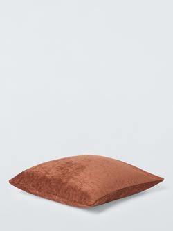John Lewis Chenille Cushion - view 2, Rust