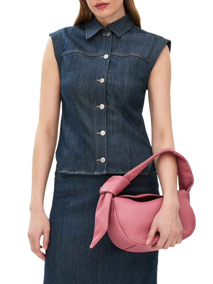 Product image 5 of 5, which shows Radley The Grove Leather Small Flapover Grab Bag, Sienna Pink