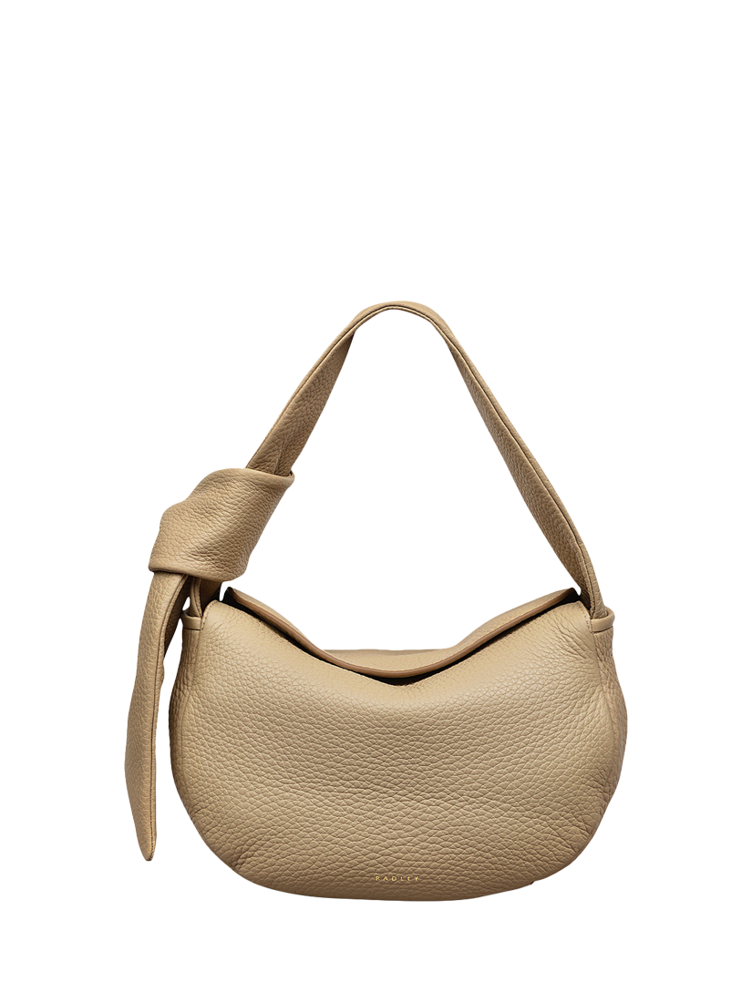Product image 1 of 4, which shows Radley The Grove Leather Small Flapover Grab Bag, Stone