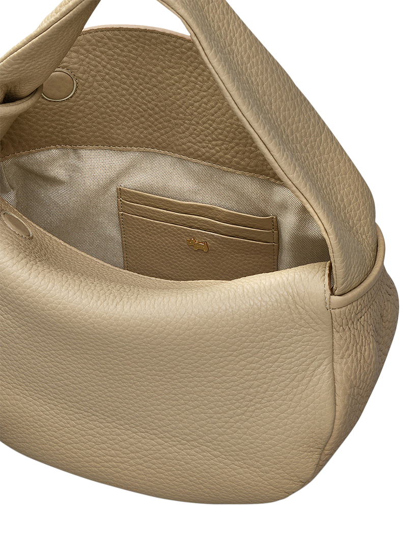 Product image 3 of 4, which shows Radley The Grove Leather Small Flapover Grab Bag, Stone